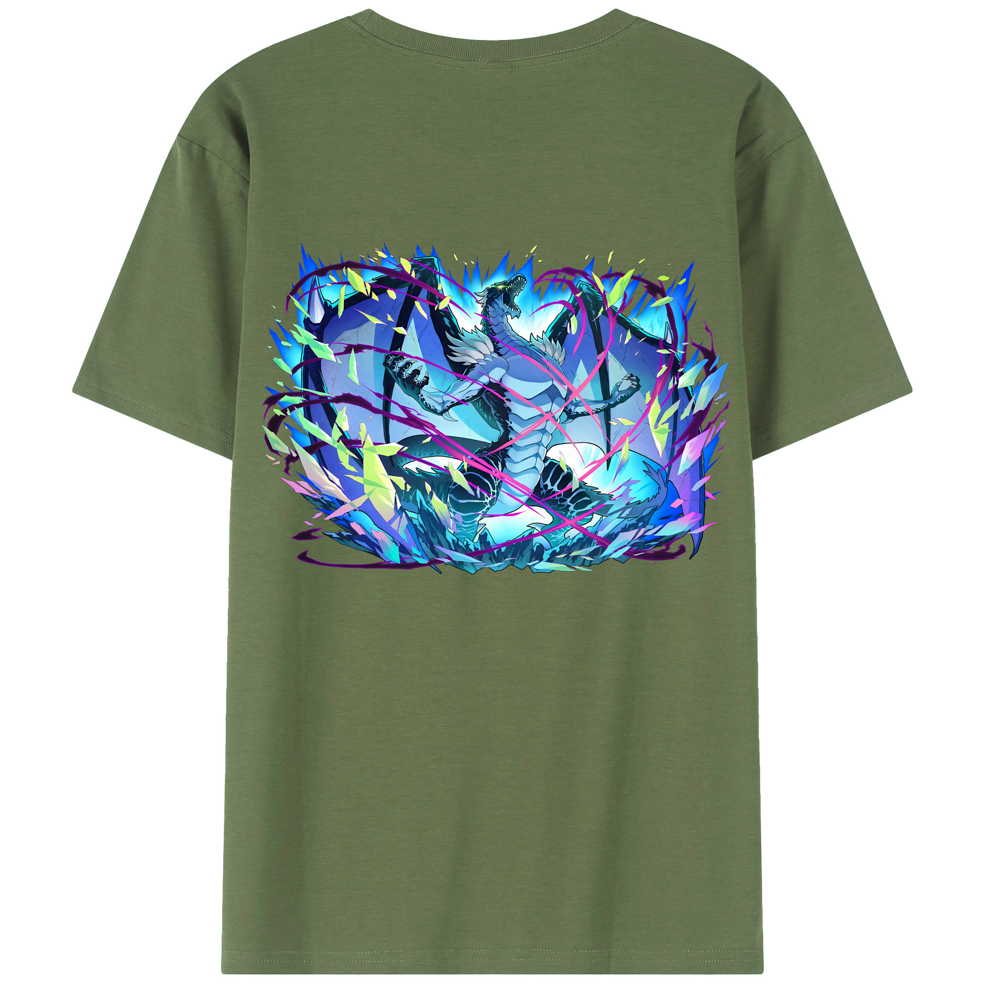 （画像用） 転スラ Regarding Reincarnated to Slime 綿100％ メンズ半袖Tシャツ（バックプリント） 通気性